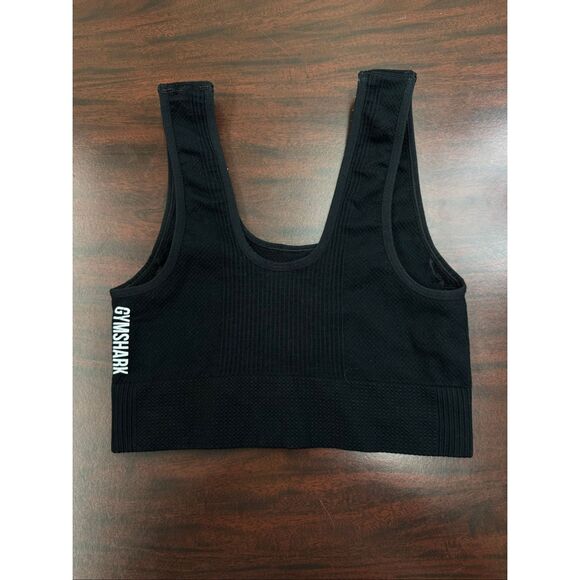 Gymshark Black Power Down Croplette Sports Top Size Small - Picture 2 of 5